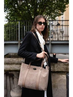 maison héritage PARIS Skórzany shopper bag "Elis" w kolorze szarobrązowym - 41 x 30 x 10 cm rozmiar: onesize