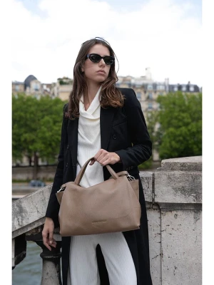 maison héritage PARIS Skórzany shopper bag "Emerald" w kolorze szarobrązowym - 42 x 28 x 22 cm rozmiar: onesize