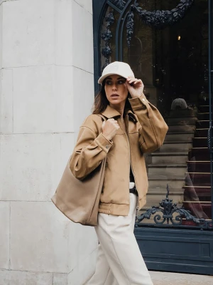 maison héritage PARIS Skórzany shopper bag "Kira" w kolorze beżowym - 35 x 32 x 13 cm rozmiar: onesize