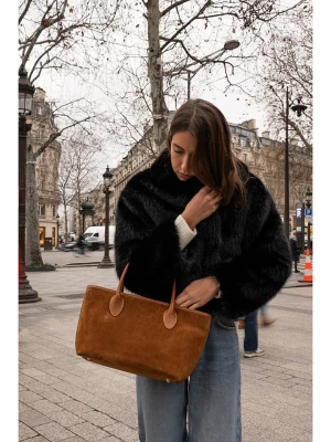 maison héritage PARIS Skórzany shopper bag "Loche Suede" w kolorze jasnobrązowym - 41 x 22 x 13 cm rozmiar: onesize