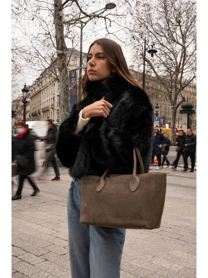 maison héritage PARIS Skórzany shopper bag "Loche Suede" w kolorze jasnobrązowym - 41 x 22 x 13 cm rozmiar: onesize