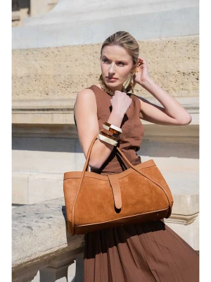 maison héritage PARIS Skórzany shopper bag "Luce" w kolorze karmelowym - 40 x 21 x 14 cm rozmiar: onesize