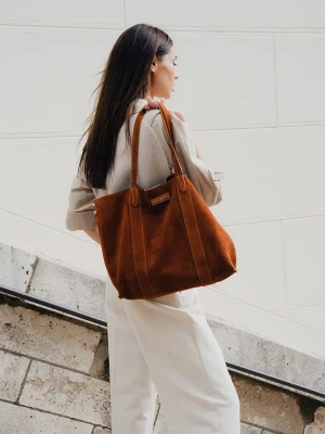 maison héritage PARIS Skórzany shopper bag "Naya" w kolorze jasnobrązowym - 41 x 30 x 10 cm rozmiar: onesize