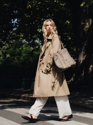 maison héritage PARIS Skórzany shopper bag "Rise" w kolorze beżowym - 52 x 31 cm rozmiar: onesize