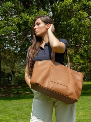 maison héritage PARIS Skórzany shopper bag "Rise" w kolorze jasnobrązowym - 52 x 31 cm rozmiar: onesize