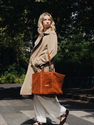 maison héritage PARIS Skórzany shopper bag "Rise" w kolorze jasnobrązowym - 52 x 31 cm rozmiar: onesize