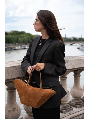 maison héritage PARIS Skórzany shopper bag "Saphir" w kolorze jasnobrązowym - 43 x 25 x 8 cm rozmiar: onesize