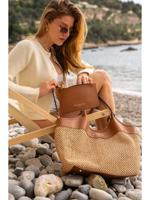 maison héritage PARIS Skórzany shopper bag w kolorze jasnobrązowo-beżowym - 49 x 38 x 16 cm rozmiar: onesize
