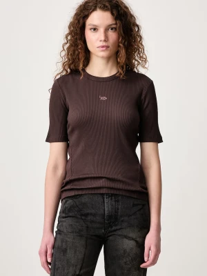 Maison Kitsuné Baby Fox T-shirt basic damski bawełniany z elastanem