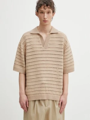Maison Kitsuné Basket Weave polo ażurowe męskie