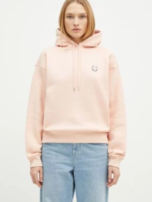 Maison Kitsuné bluza bawełniana Bold Fox Head Patch Comfort Hoodie damska kolor pomarańczowy z kapturem gładka MW00704KM0307