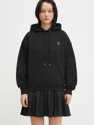 Maison Kitsuné bluza bawełniana Bold Fox Head Patch damska kolor czarny z kapturem z aplikacją MW00704KM0321