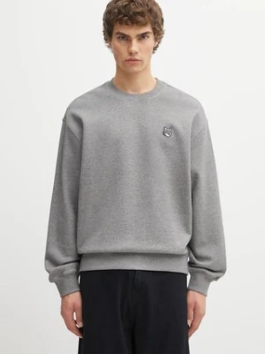 Maison Kitsuné bluza bawełniana Fox Head Comfort męska kolor szary melanżowa PM00304KM0341
