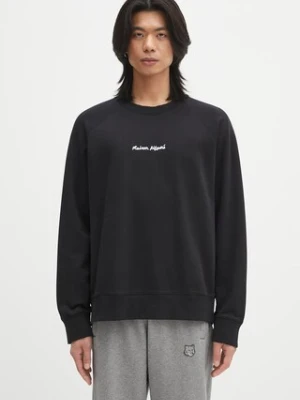 Maison Kitsuné bluza bawełniana Maison Kitsune Embroidery Oversize męska kolor czarny z aplikacją OM00309KM0001