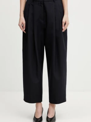 Maison Kitsuné Carrot spodnie z dodatkiem wełny damskie