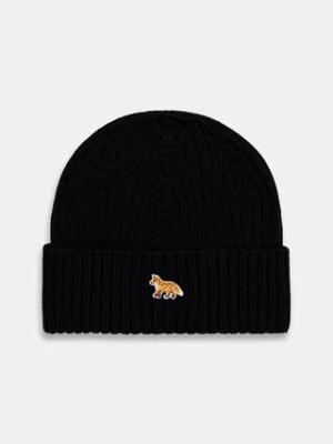 Maison Kitsuné czapka bawełniana Baby Fox Beanie kolor czarny PW06103KT1140