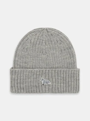Maison Kitsuné czapka wełniana Baby Fox Beanie kolor szary PW06102KT1022