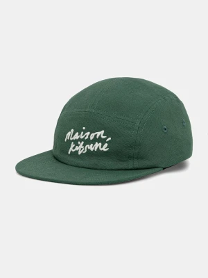 Maison Kitsuné czapka z daszkiem bawełniana Handwriting