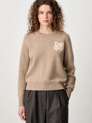 Maison Kitsuné Fox Head Intarsia Merino sweter wełniany damski