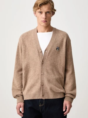Maison Kitsuné Fox Head Lambwsool Comfort kardigan wełniany męski