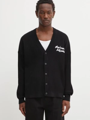 Maison Kitsuné kardigan Maison Kitsune Handwriting Comfort męski kolor czarny OM00505KT1126