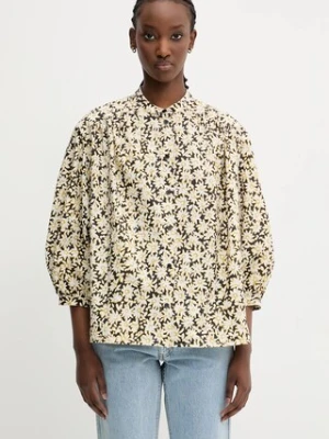 Maison Kitsuné koszula bawełniana Maxi Sleeve damska kolor czarny relaxed OW00417WC5048