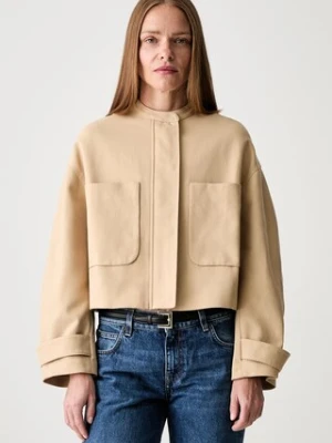 Maison Kitsuné krótka kurtka damska bawełniana