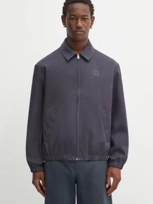 Maison Kitsuné kurtka bawełniana Elasticated Zipped kolor szary przejściowa OM02122WW9028