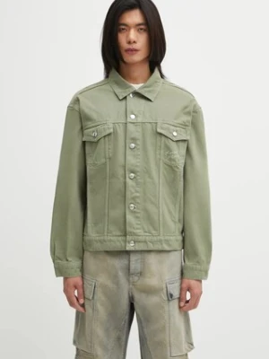 Maison Kitsuné kurtka bawełniana Trucker kolor zielony przejściowa OM02103WD4012