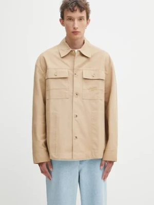Maison Kitsuné kurtka bawełniana Workwear kolor beżowy przejściowa OM02117WW9040