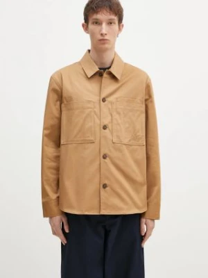 Maison Kitsuné kurtka koszulowa Overshirt kolor beżowy przejściowa oversize MM00401WW0078