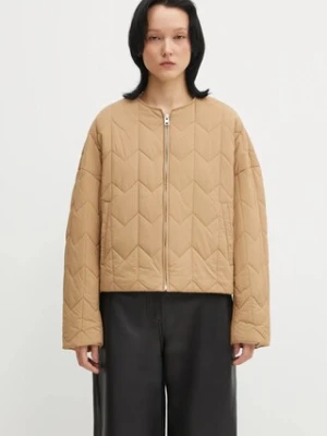 Maison Kitsuné kurtka Quilted kolor brązowy przejściowa oversize PW02126WW9067