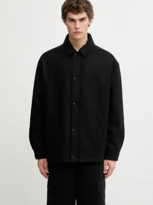 Maison Kitsuné kurtka z dodatkiem wełny Casual kolor czarny przejściowa oversize PM00409WM2023