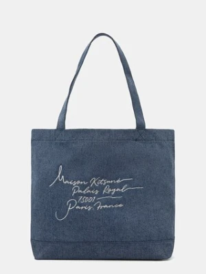 Maison Kitsuné Poetic Script torebka shopper damska jeansowa