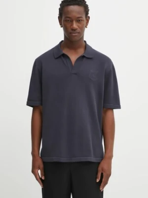 Maison Kitsuné polo bawełniane Bold Fox Head Embroidered męski kolor szary gładki OM00205KT1135