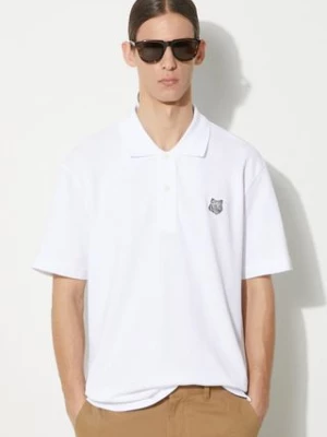 Maison Kitsuné polo bawełniane Bold Fox Head Patch Comfort Polo kolor biały gładki MM00207KJ7010