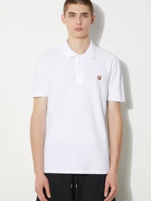 Maison Kitsuné polo bawełniane Fox Head Patch Regular Polo kolor biały z aplikacją LM00208KJ7002