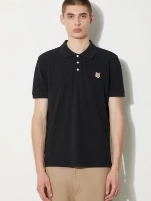 Maison Kitsuné polo bawełniane Fox Head Patch Regular Polo kolor czarny z aplikacją LM00208KJ7002