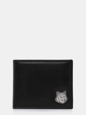 Maison Kitsuné portfel skórzany Fox Head Bifold męski kolor czarny MM05344LR0001