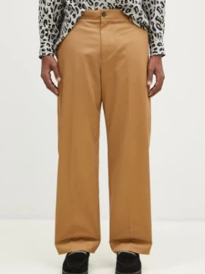 Maison Kitsuné spodnie bawełniane Relaxed Chino kolor beżowy proste MM01106WW0078