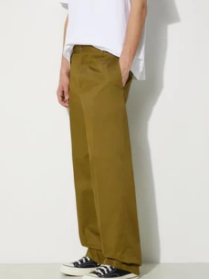 Maison Kitsuné spodnie bawełniane Relaxed Chino kolor zielony proste MM01106WW0078