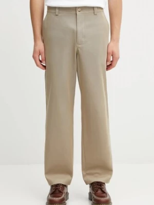 Maison Kitsuné spodnie bawełniane Relaxed męskie kolor beżowy proste PM01119WW9028