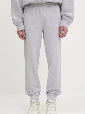 Maison Kitsuné spodnie dresowe bawełniane Fox Head Patch Regular męskie kolor szary gładkie LM01114KM0001