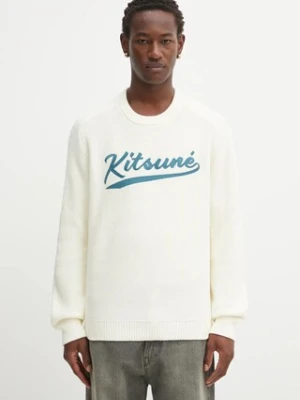 Maison Kitsuné sweter Kitsune Varsity Embroidered męski kolor beżowy OM00808KT1137