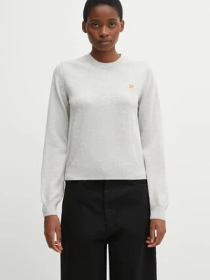 Maison Kitsuné sweter wełniany Baby Fox Merino Regular damski kolor szary PW00801KT1181