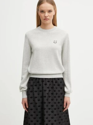 Maison Kitsuné sweter wełniany Bold Fox Head Patch damski kolor szary lekki MW00801KT1036