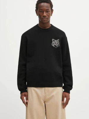 Maison Kitsuné sweter wełniany Fox Head Intarsia Merino męski kolor czarny PM00816KM0329