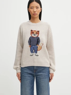 Maison Kitsuné sweter z domieszką wełny Dressed Fox Intarsia Wool