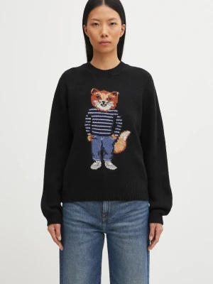 Maison Kitsuné sweter z domieszką wełny Dressed Fox Intarsia Wool