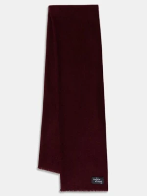 Maison Kitsuné szalik wełniany Wool Fringe damski kolor bordowy z aplikacją PW06200WB0028
